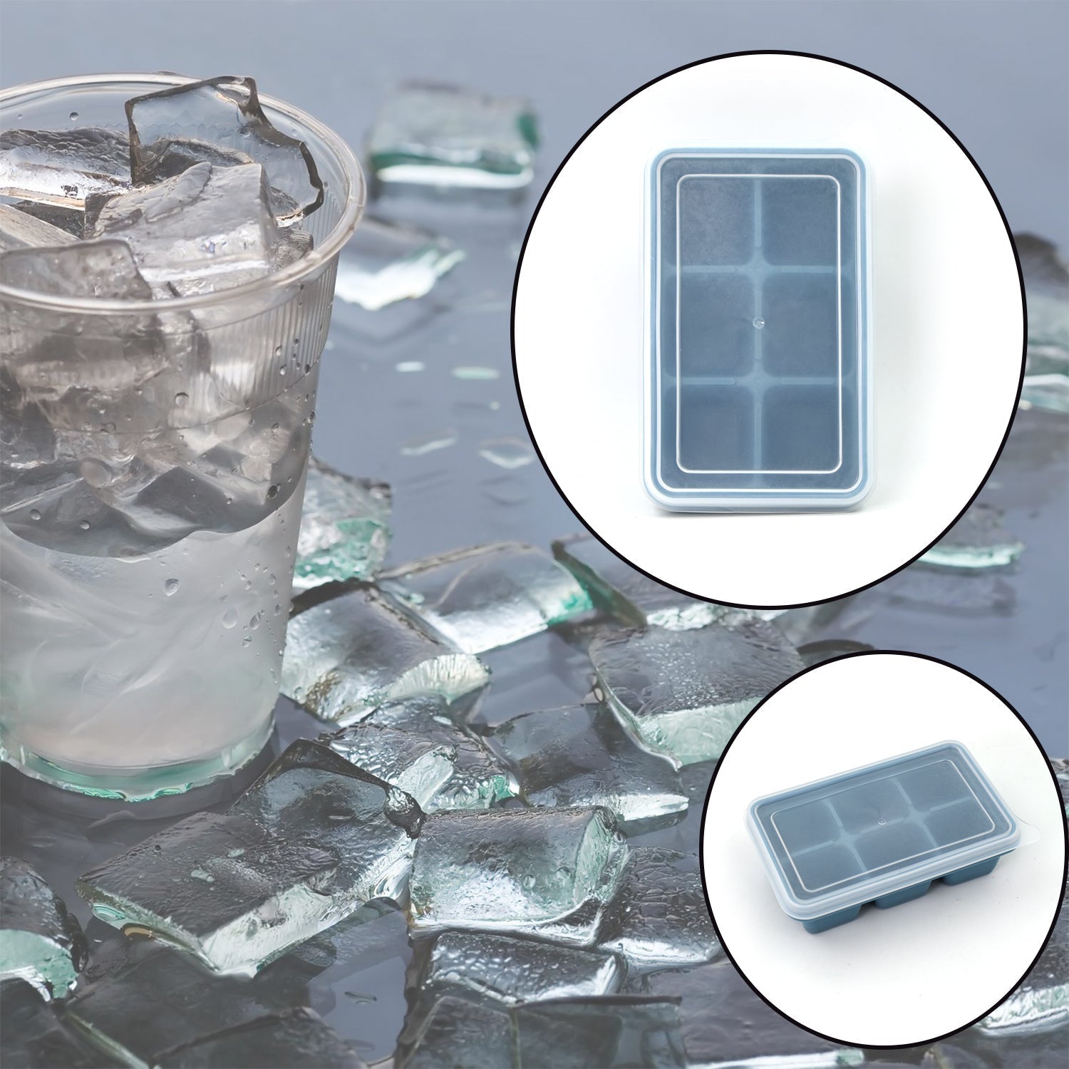 6 Grid Silicone Ice Tray Used In All Kinds Of Places Like Household Kitchens For Making Ice From Water And Various Things And All With Color Box (1 Pc) 6 Grid Silicone Ice Tray Used In All Kinds Of Places Like Household Kitchens For Making Ice From Water And Various Things And All With Color Box (1 Pc)